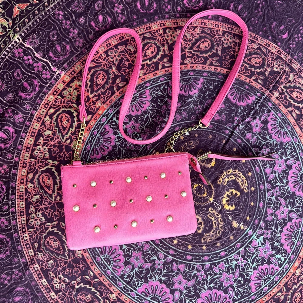 Juicy Couture Pink Crossbody Bag with Studs